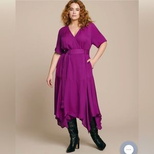 ALC Claire Dress in flowy magenta silk. New with tags.